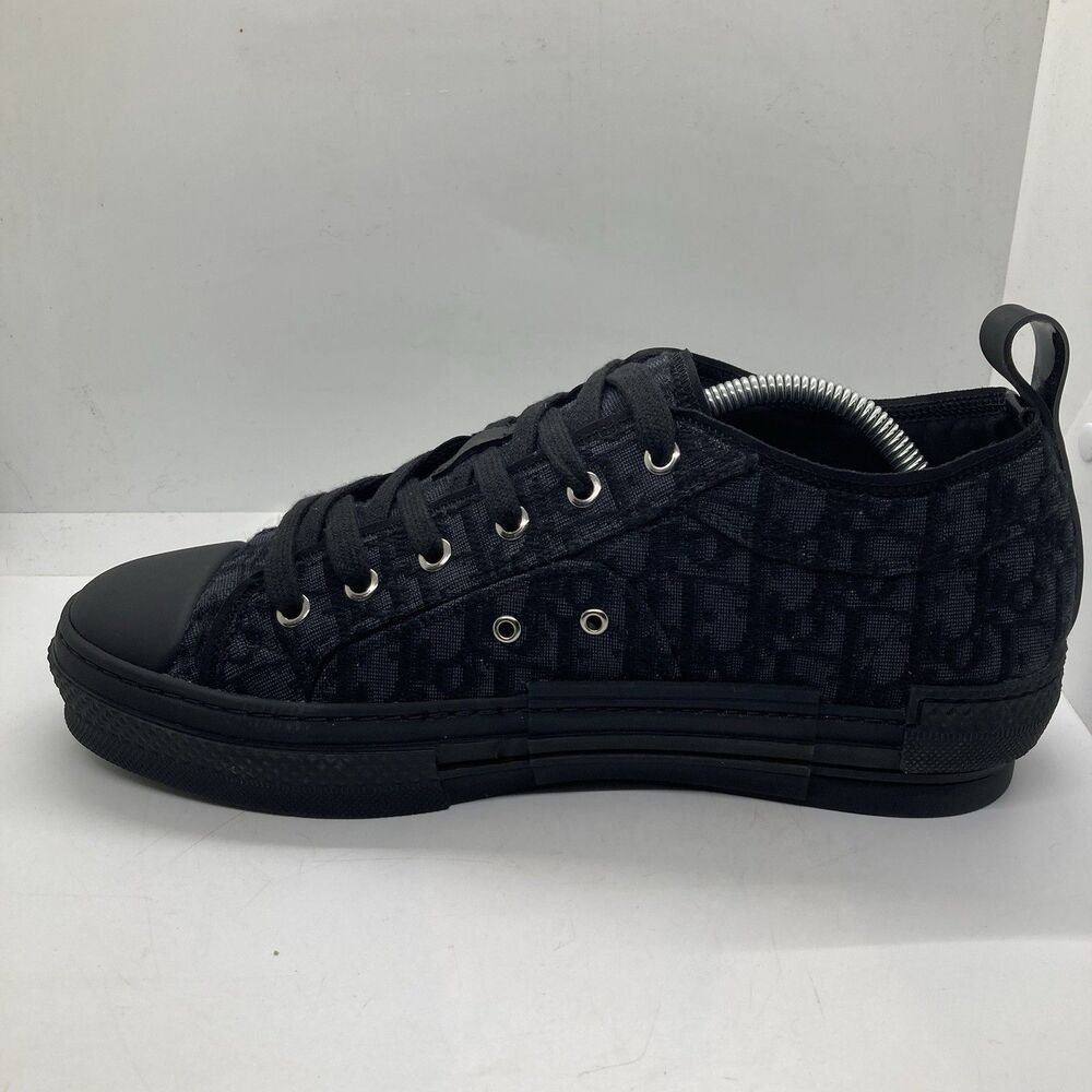 DIOR B23 Black Oblique Jacquard Low Top Mens 9.5 Sneakers - Picture 7 of 10